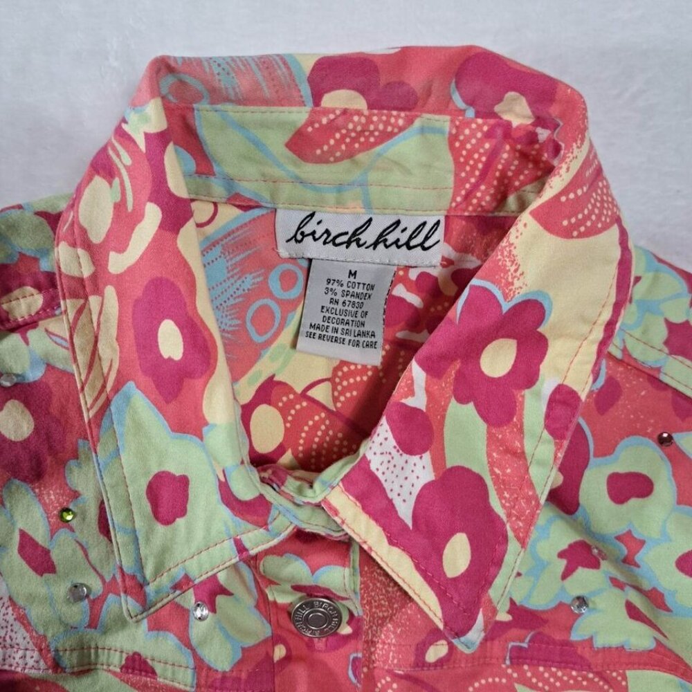 Birch Hill Casual Women's Jewel Jacket Size Medium‎ Pink Multicolor - Picture 4 of 11